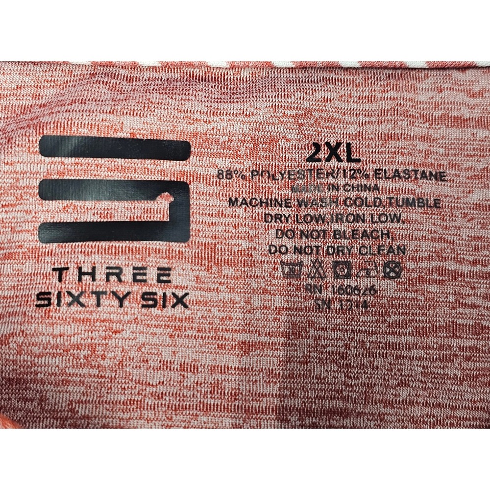 Three Sixty Six Mens Heathered Red Polo Shirt‎ Short Sleeve Casual Golf Size 2XL - Picture 3 of 7